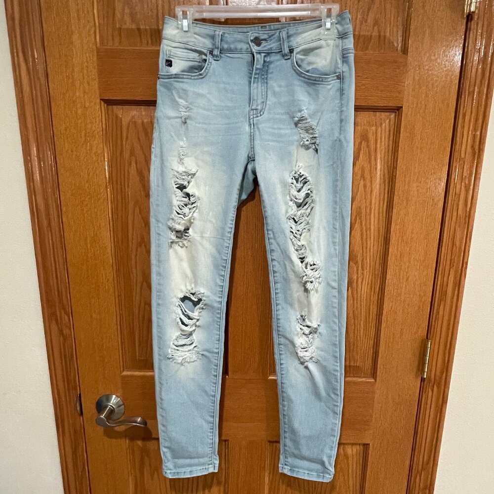 KANCAN Womens 5 / 26 Skinny Destructed Distressed Light Blue Denim Jeans KC9102L